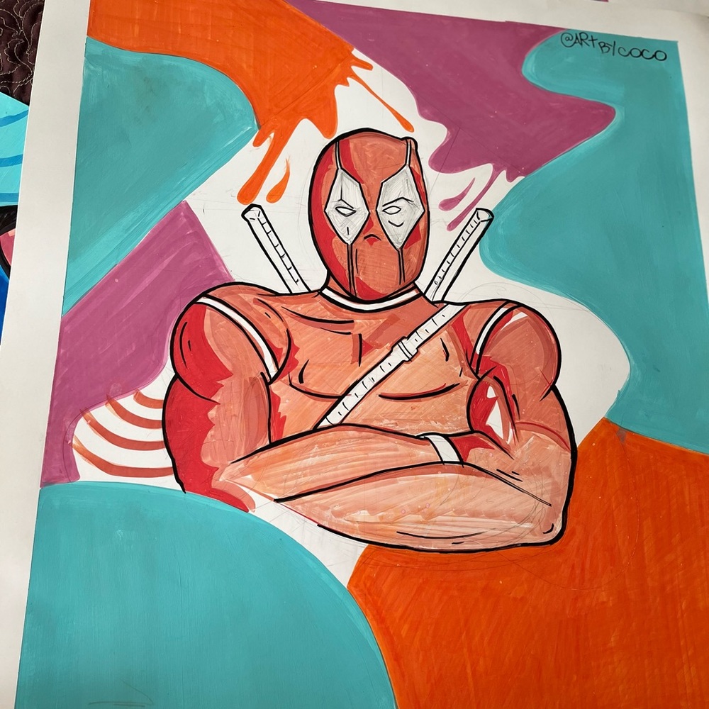 Original Deadpool painting signed and painted by me.